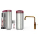 Quooker Fusion Square | Reservoirs COMBI+ | CUBE & Filter | Gold | sofort-Kochend-Wasserhahn